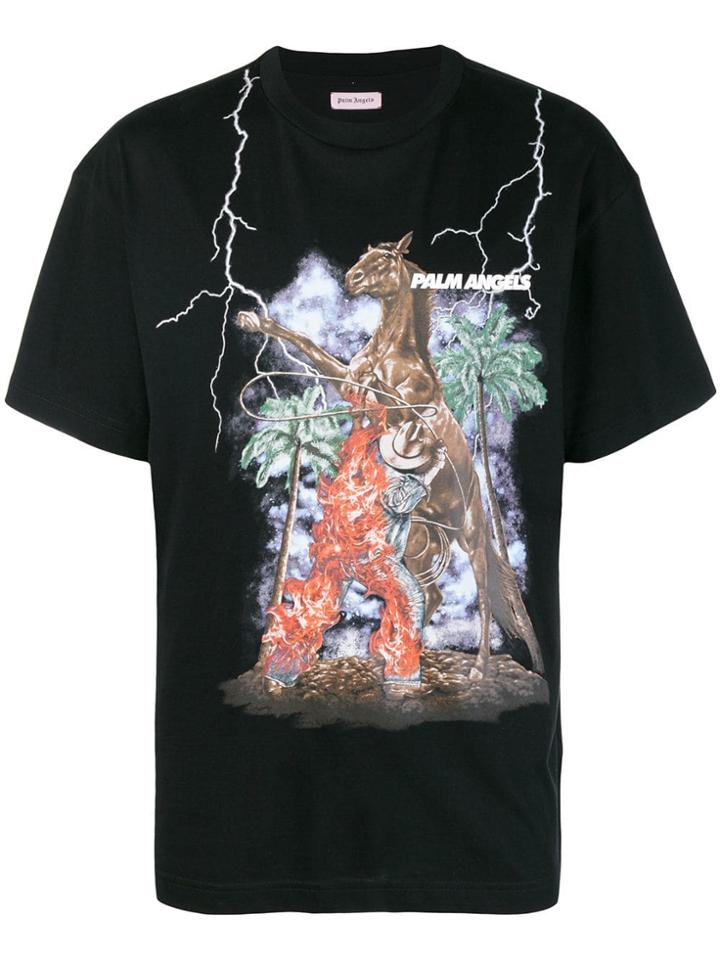 Palm Angels Graphic Print T-shirt - Black