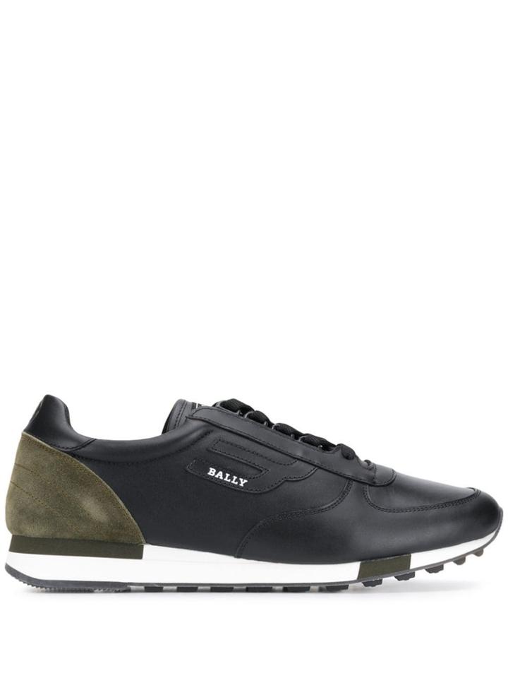Bally Contrast Heel Panel Sneakers - Black