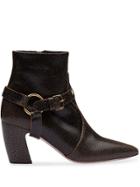 Miu Miu Removable Strap Ankle Boots - Brown
