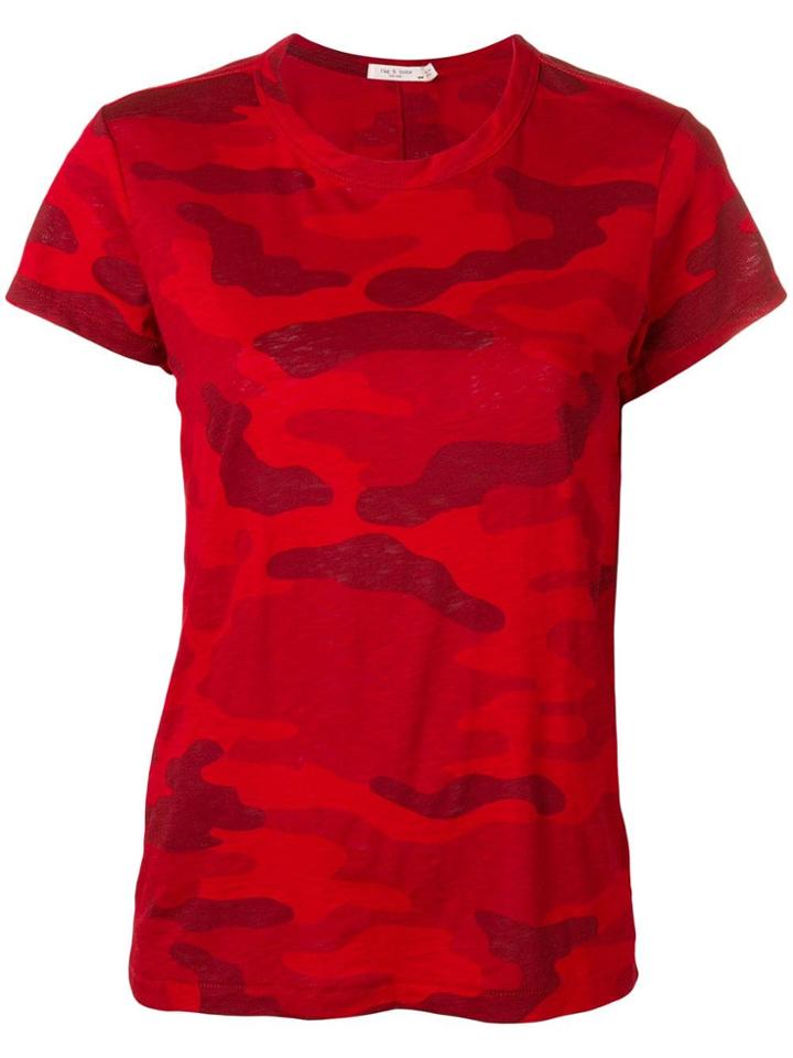 Rag & Bone Camouflage Print T-shirt - Red