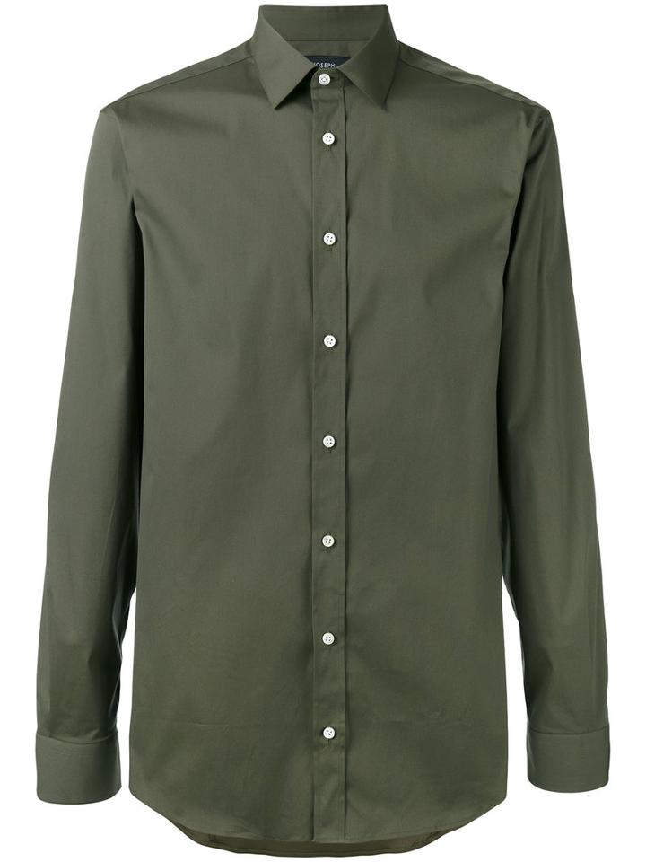 Joseph Jim Poplin Stretch Shirt, Men's, Size: 42, Green, Cotton/polyamide/spandex/elastane
