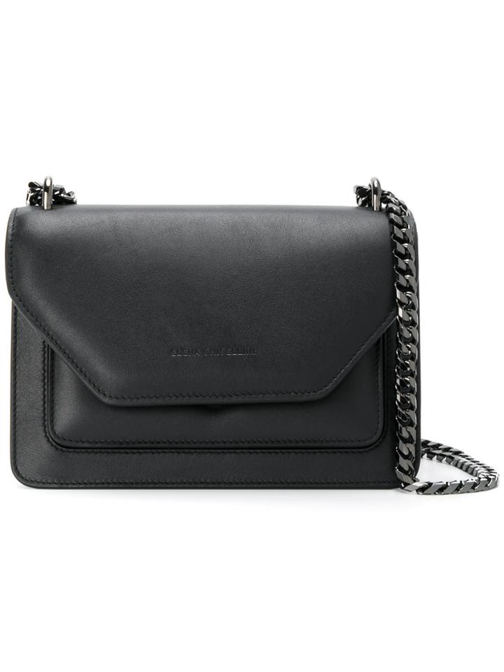 Elena Ghisellini Layered Straps Shoulder Bag - Black
