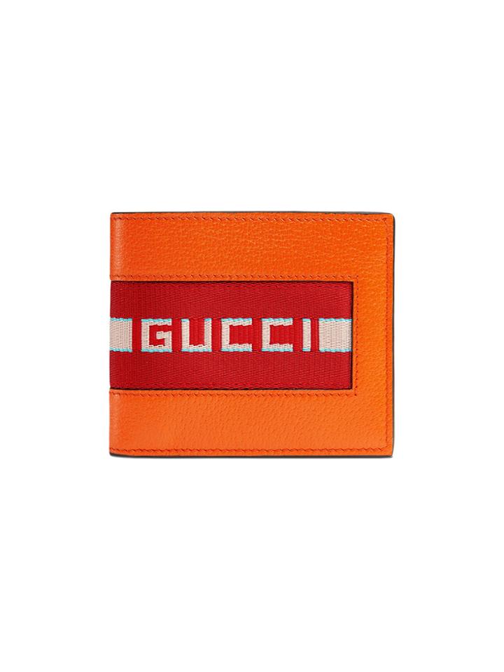 Gucci Gucci Stripe Leather Wallet - Yellow & Orange