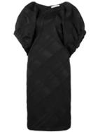 Stefano Mortari Check Print Shift Dress - Black
