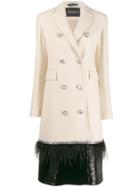 Frankie Morello Decorative Buttoned Embellished Coat - White