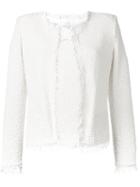 Iro Frayed Edge Cropped Jacket, Women's, Size: 36, White, Cotton/polyamide