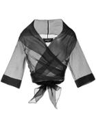 Paule Ka Organza Fitted Jacket - Black