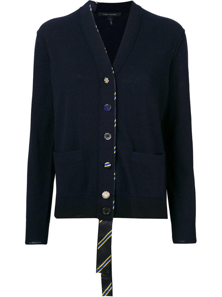 Marc Jacobs Striped Detail Cardigan - Blue