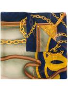 Moschino Chain Print Scarf - Blue
