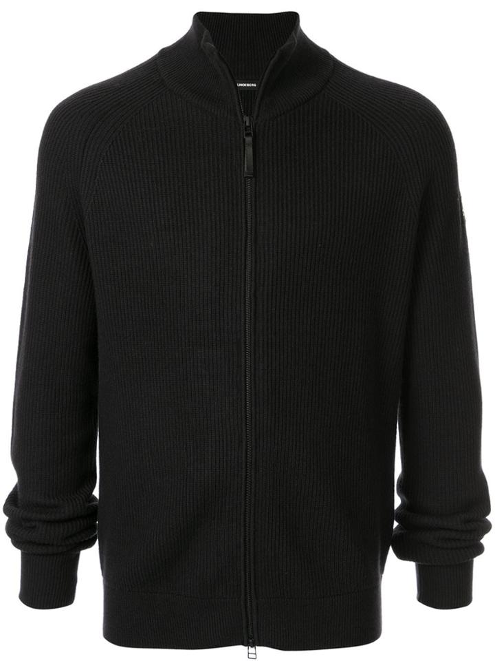 J.lindeberg Ribbed Zip-up Cardigan - Black