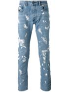 Diesel Black Gold Paint Effect Jeans - Blue