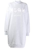 Msgm Logo Jumper Dress - Grey