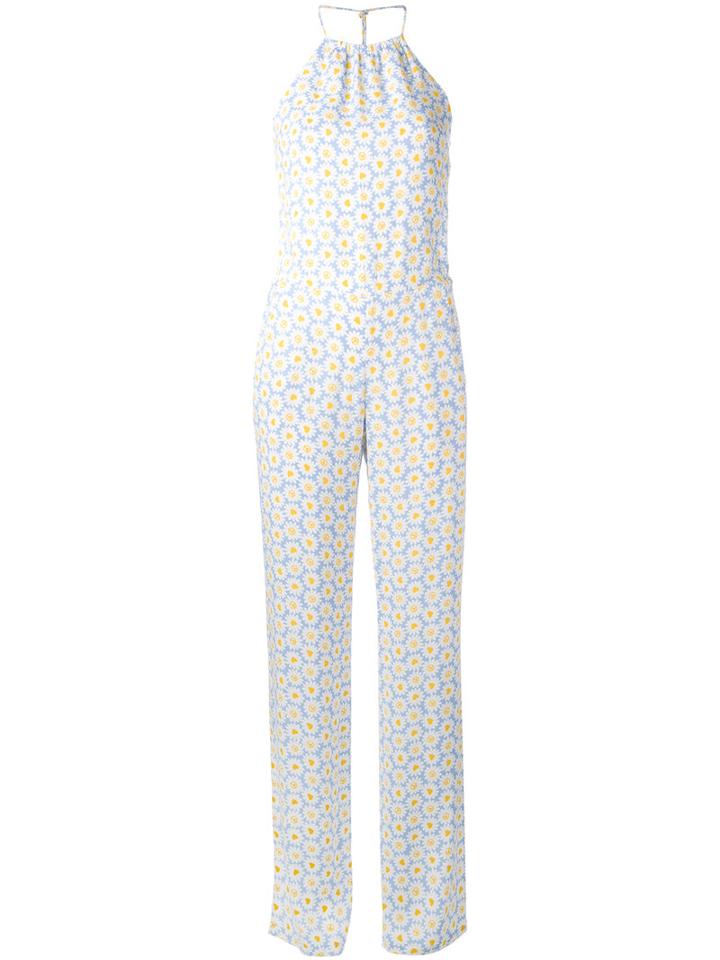 Love Moschino - Daisy Print Jumpsuit - Women - Viscose/polyester - 42, Blue, Viscose/polyester
