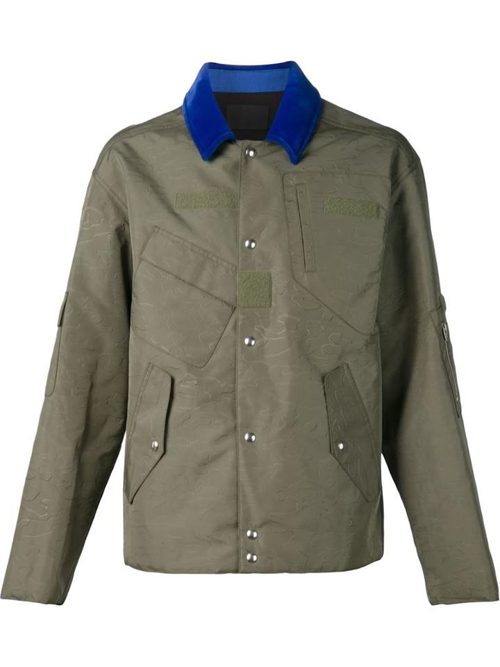 Alexander Wang Multi Pocket Military Jacket, Men's, Size: 48, Green, Polyester