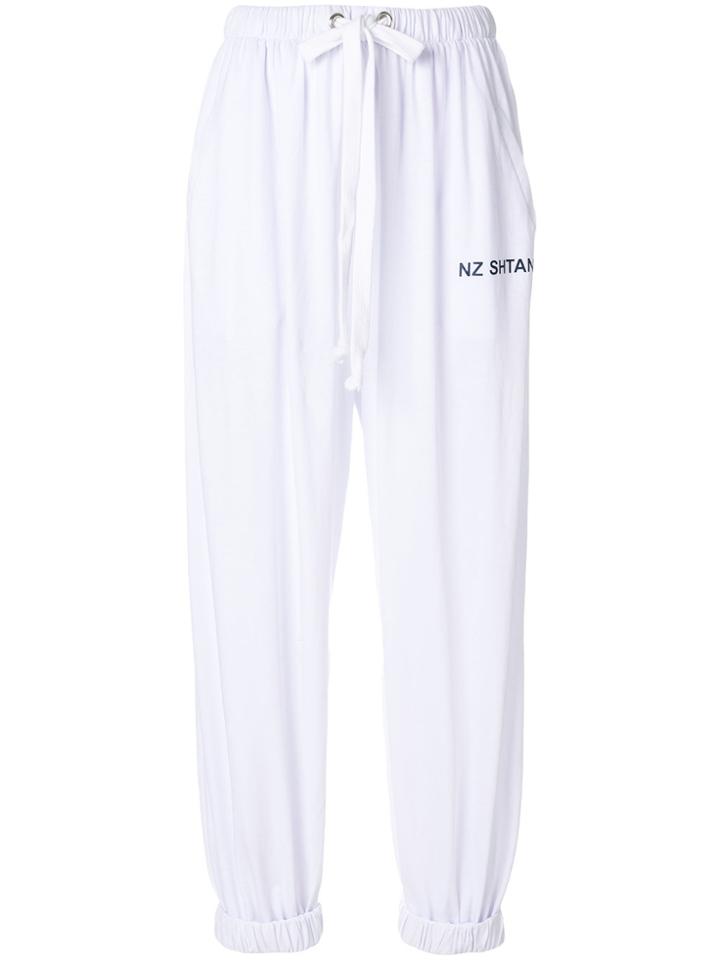 Natasha Zinko Tapered Logo Track Pants - White