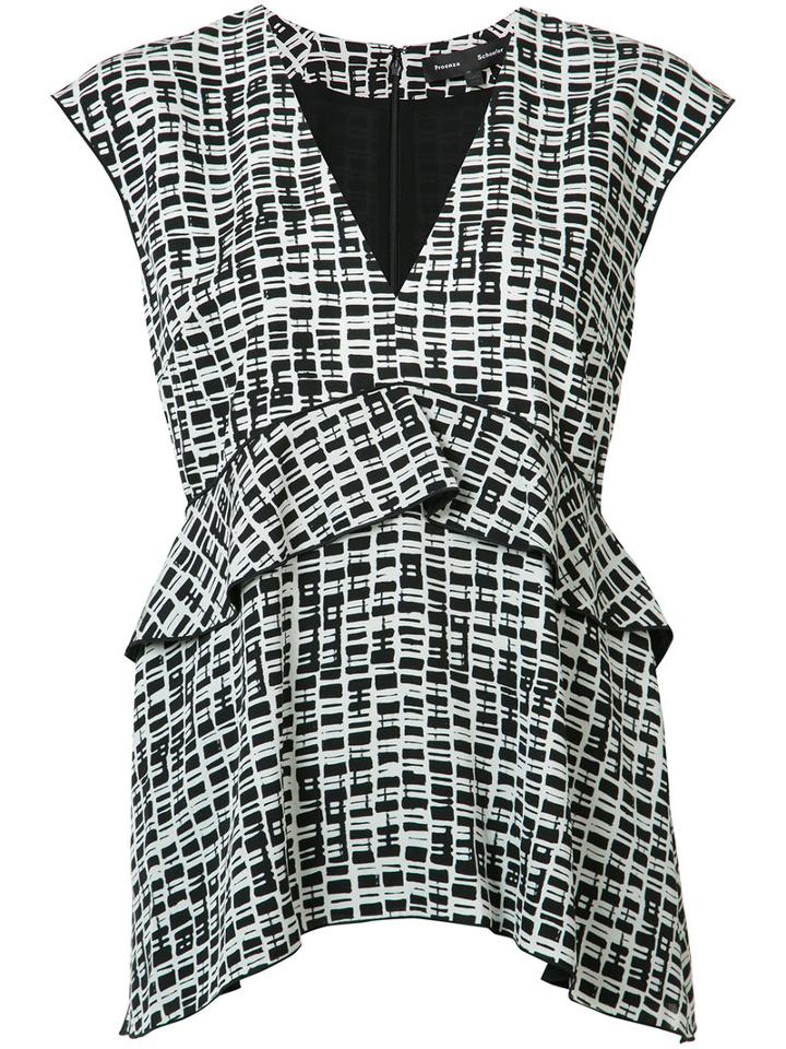 Proenza Schouler - Frill-hem Blouse - Women - Silk - 2, Black, Silk