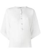 Givenchy Pearl Neck Blouse, Women's, Size: 38, White, Silk
