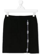 Msgm Kids Teen Logo Stripe Detail Mini Skirt - Black