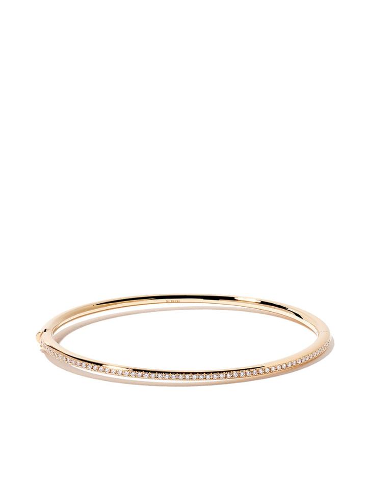 De Beers 18kt Yellow Gold Micropavé Diamond Bangle