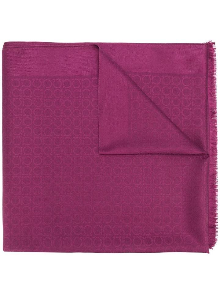 Salvatore Ferragamo Gancini Horsebit Scarf - Purple