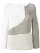 Fabiana Filippi - Open Knit Sweater - Women - Cotton/polyamide - 44, White, Cotton/polyamide