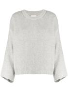 Fine Edge Fluted Sleeve Sweater - Grey