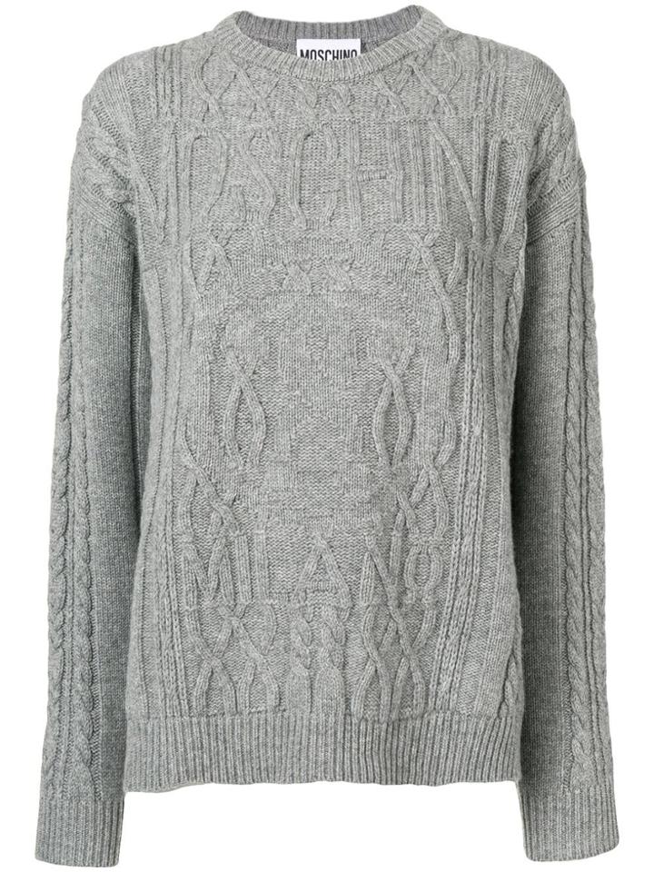 Moschino Pattern Loose Sweater - Grey