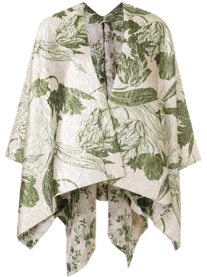 Ermanno Gallamini Oversized Cape Jacket - Green