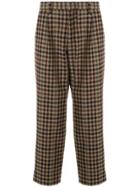 Kolor Checked Wool Blend Trousers - Brown