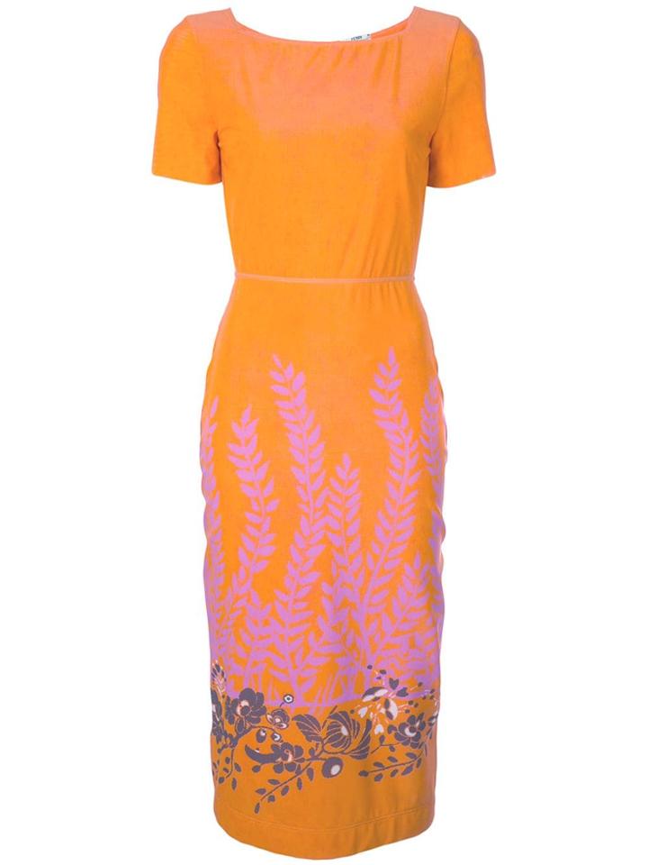 Fendi Floral Print Dress - Orange