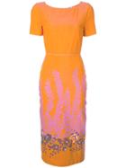 Fendi Floral Print Dress - Orange