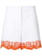 Emilio Pucci White Sangallo Embroidered Shorts