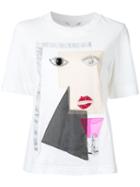Muveil Cubism Patches T-shirt, Women's, Size: 40, White, Cotton