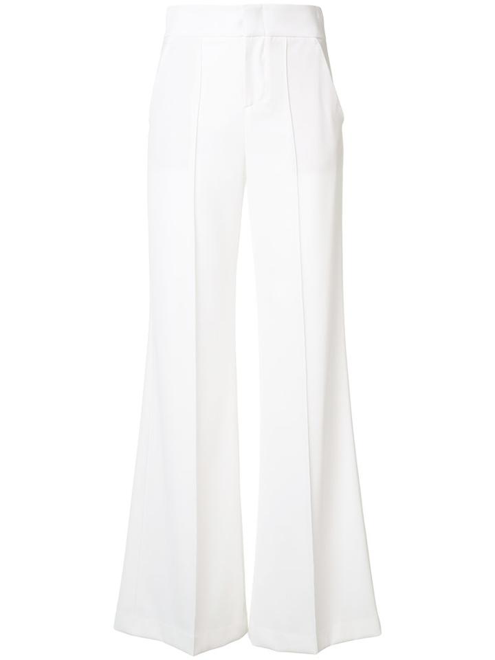 Alice+olivia - Flared Trousers - Women - Polyester/spandex/elastane - 12, White, Polyester/spandex/elastane