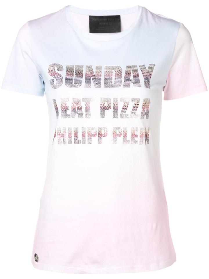 Philipp Plein Sunday I Eat Pizza T-shirt - Pink