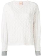 Nude Layered Cuff Contrast Knit Jumper - Grey