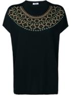 Valentino Cabochon Knit Short Sleeve Top, Women's, Size: Medium, Black, Wool/metal (other)
