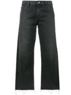 Simon Miller Black Distressed Mid Rise Cropped Jeans - Grey