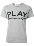 Comme Des Garçons Play Printed Logo T-shirt, Women's, Size: Small, Grey, Cotton