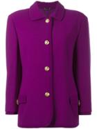 Versace Vintage Shoulder Pad Buttoned Jacket - Pink & Purple