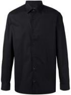 Z Zegna Button-up Shirt, Men's, Size: 44, Black, Cotton/spandex/elastane