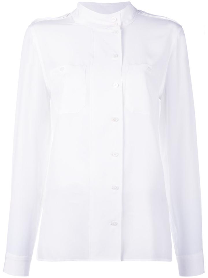 Equipment - Patch Pocket Shirt - Women - Silk - M, White, Silk