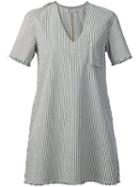 T By Alexander Wang Striped Mini Dress, Women's, Size: 0, White, Cotton