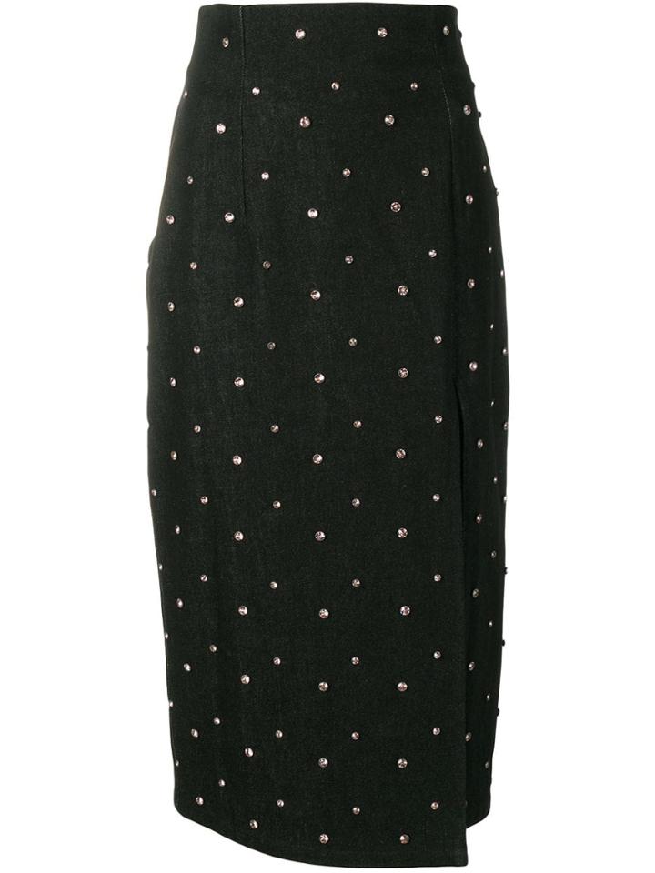16arlington Crystal Studded Pencil Skirt - Black