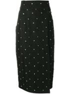 16arlington Crystal Studded Pencil Skirt - Black