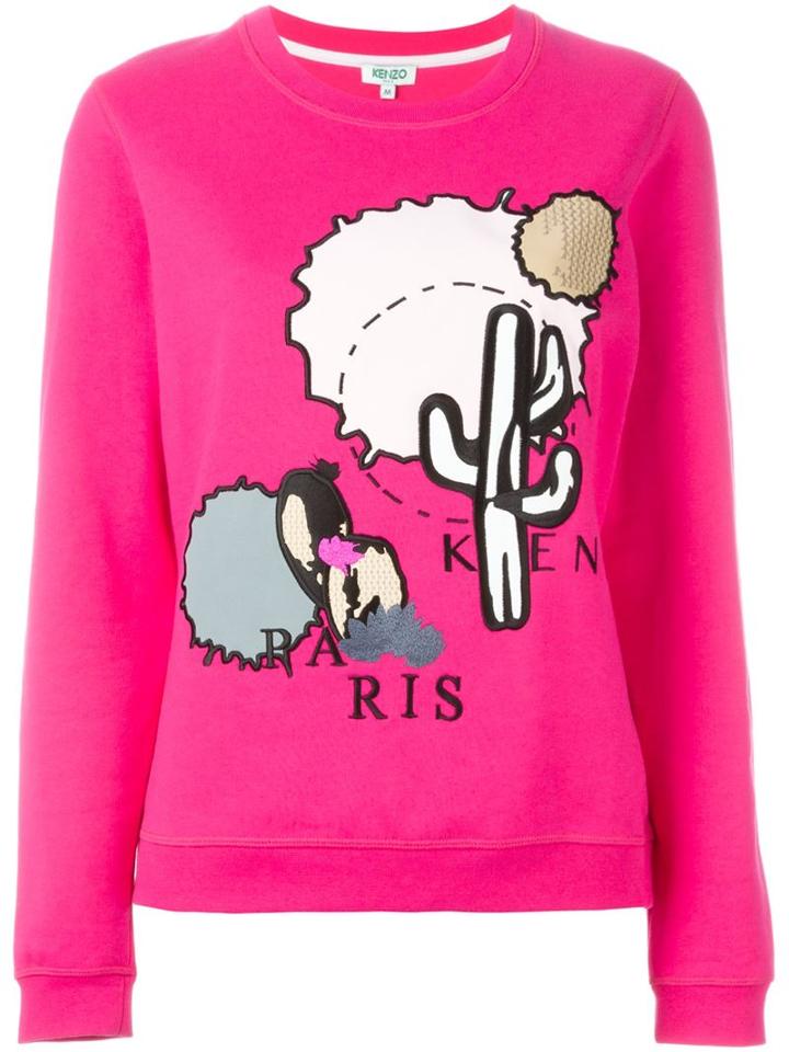 Kenzo Cactus Sweatshirt, Women's, Size: Xs, Pink/purple, Cotton