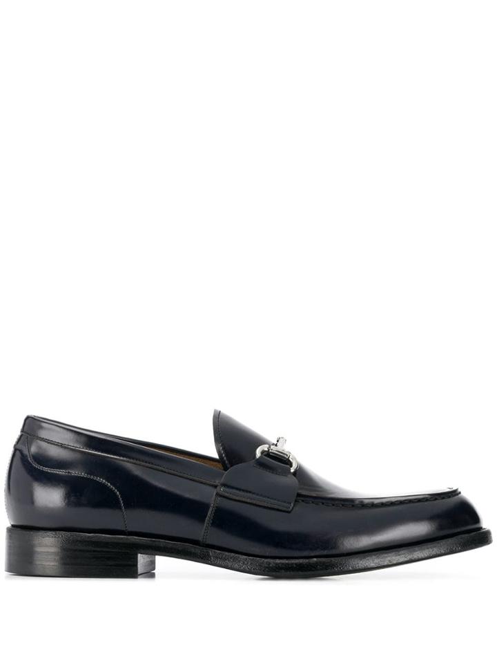 Green George T-bar Detail Loafers - Blue