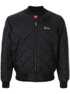 Supreme Sequin Patch Quilted Bomber - Black
