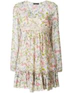 Twin-set Flared Floral Dress - Nude & Neutrals