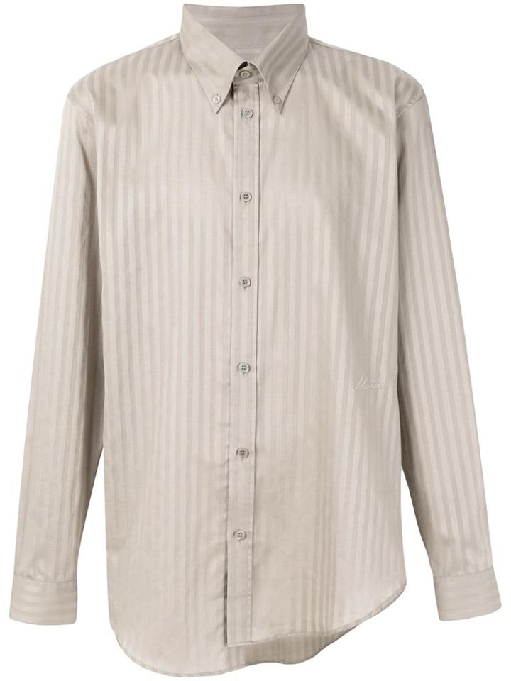 Martine Rose Asymmetric Striped Button Down Shirt - Neutrals